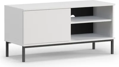 Produktbild von TV-Schrank Dallas 1D, 1-Tür TV-Lowboard, Wohnzimmerschrank, mit Push to Open system (Farbe: Weiß)