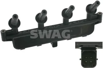 Produktbild von SWAG 62 92 4996 Zündspule 12V passend für PEUGEOT 206 Schrägheck (2A/C) 106 II Schrägheck (1A, 1C) für CITROËN Berlingo / Berlingo First