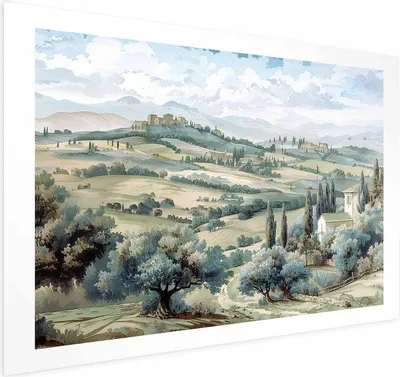Produktbild von Posterpapier Poster - Landscape with Sunny Green Fields 30x21 cm Landschaften c-H-10043-ao-a