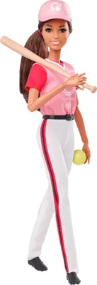 Produktbild von Barbie Berufe Sport Softball Baseball Puppe, Geschenk und Spielzeug ab 3 Jahren