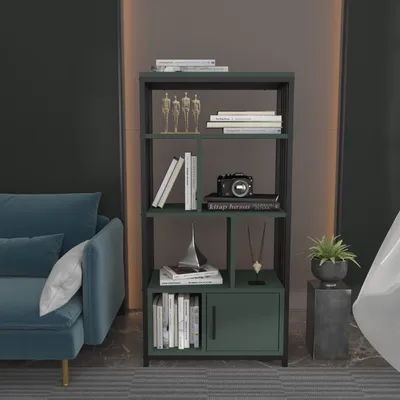 Immagine prodotto di Skye Decor, Valero - Nero, Verde, Libreria, Nero, 100% PANNELLI DI PARTICELLE RIVESTITI IN MELAMMINA, 60 x 29,6 x 120 cm