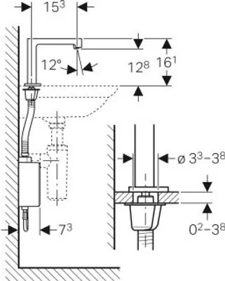 Produktbild von Geberit 116178211 Brenta WT-Arm., Standmontage, Batt.