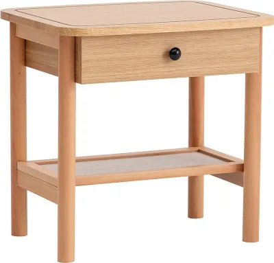 Imagen del producto de Skye Decor, Mesita de noche "Daisy", 100% MDF, Color natural, 55 x 45 x 55 cm