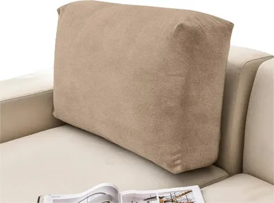 Produktbild von Elastischer Velours-Bezug für Rückenlehne und Rückenkissen von Sofa & Ecksofa in Beige – Schonbezug