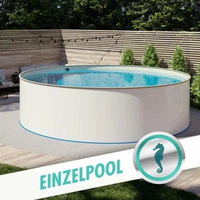 Produktbild von Pool Ø 5,00 x 1,35 m Folie sand 0,8mm EB, Stahl 0,7mm