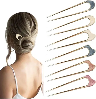 6 Stück französische Haarnadeln - verschiedene Farben - große Haaraccessoires für Frauen