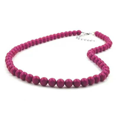 Produktbild von Kette 8mm Kunststoffperlen beere-violett-glänzend 40cm beere - violett 8mm