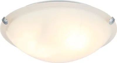 Produktbild von Globo Lighting Deckenleuchte Metall weiß, Glas satiniert, ø: 400mm, H: 120mm, exkl. 2x E27 60W 230V