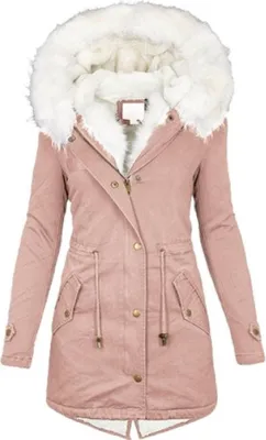 Produktbild von Wintermäntel für Damen, Damen-Fleecemäntel mit Kapuze, Parkas, Kunstpelzjacken, Winterjacken für Damen