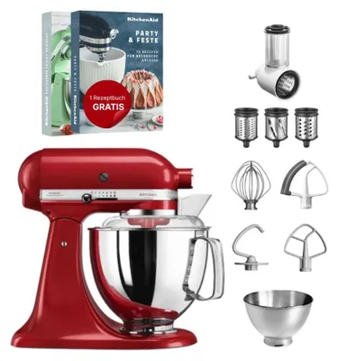 Produktbild von KitchenAid 4,8 L 5KSM175 Artisan Küchenmaschine Set 1 Gemüseschneider Empire Rot