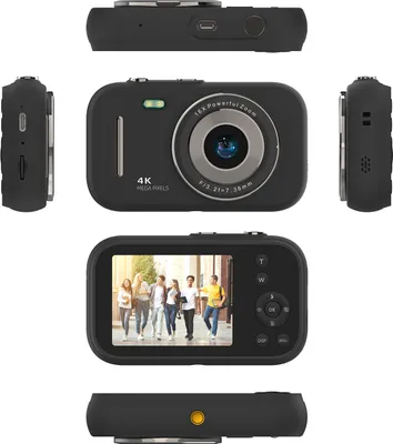 Produktbild von 4K-Digitalkamera, tragbare digitale Videokamera, 48 MP, 2,8-Zoll-IPS-Bildschirm, 16-facher Zoom, eingebauter Akku, Geburtstags- und Weihnachtsgeschenk fuer Teenager, Studenten, Freunde