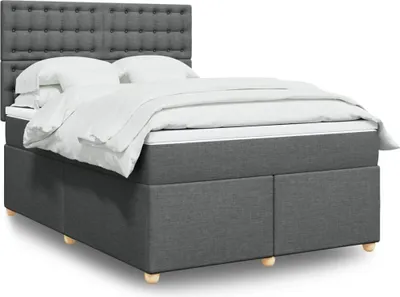 Produktbild von Maison Exclusive - Boxspringbett mit Matratze Dunkelgrau 160x200 cm Stoff