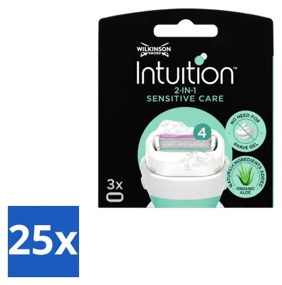 Produktbild von 25 x Wilkinson Intuition Sensitive Care Ersatzklingen für empfindliche Haut - Vorteilspackung - 25 Stücke