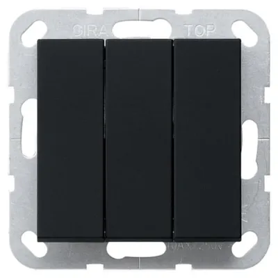 Produktbild von Gira Wippschalter 3fach Aus-Wechselschalter schwarz matt 10AX 250V