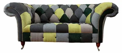 Produktbild von Chesterfield Couch Polster 2 Sitzer Design Textil Sofas Couchen Lounge