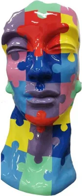 Produktbild von Casa Padrino Luxus Designer Deko Büste Bunt H. 70 cm - Abstrakte Deko Skulptur Büste - Wohnzimmer Deko Figur Büste - Garten Deko Figur Büste - Luxus Deko Büsten - Abstrakte Designer Büsten