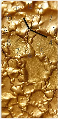 Produktbild von Wanduhr aus Glas mit Motiv Goldene Struktur- 30 x 60 cm - inkl. Aufhängesystem