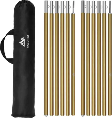 Productafbeelding van Tentstokken Set - Telescopische Stokken - Luifel Ondersteunen - 7075 Aluminium - 40-240 cm - Zilver
