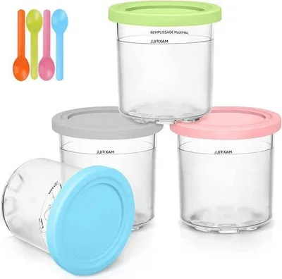 Produktbild von Eisbehälter-Set von 4 mit Deckel, kompatibel mit NC300-Serie, für Eiscreme-Maschinen
