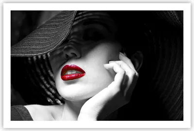 Produktbild von Poster - Poster ohne Rahmen - Frau Gesicht Lippen - 91,5x61 cm - Wand Bild - Wanddeko - Wandbilder - Kunstposter - Wandposter - Bilder - Kunstdruck - Wanddekoration - Wandbild - P2XAA91x61-3618