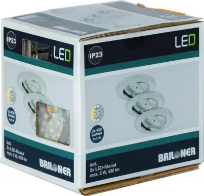 Produktbild von 3 x Briloner LED Einbauleuchte rund Aluminium IP23 3 x 5W 470lm CCT 2700K/4000K/6500K kalt-warmweiß schwenkbar