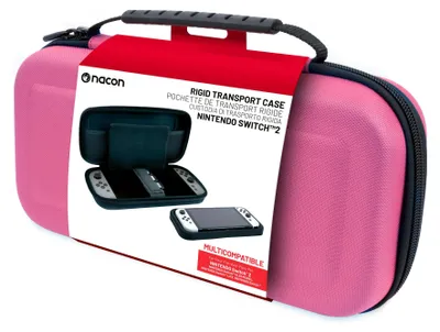 Produktbild von NACON SWITCHNEWPOUCHLPINK, Hartschalenkoffer, Nintendo, Pink, Nintendo Switch 2, Nintendo Switch Lite, Nintendo Switch OLED, Kratzresistent, Reißverschluss