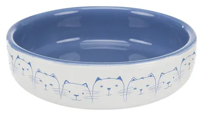 Produktbild von Trixie Katzen Keramiknapf hellblau/weiß 0,3 l