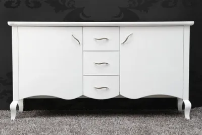Zdjęcie produktu dla Casa Padrino komoda w stylu barokowym biały wysoki połysk - Nowoczesne meble w stylu barokowym kredens