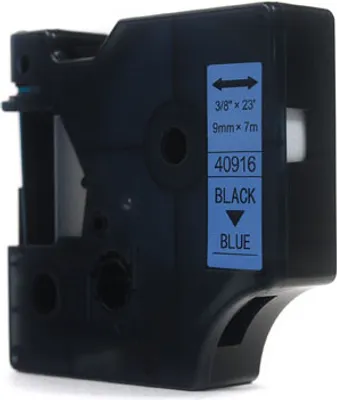 Produktbild von JetWorld Dymo D1 Ersatzband Schwarz auf Blau 9mm x 7m LM100, LM120, LM150, LM160, LM200, LM210, LM210D, LM220, LM260, LM260P, LM260D, LM280, LM300, LM350, LM360D, LM420P, LM500TS (40916) (S0720710)