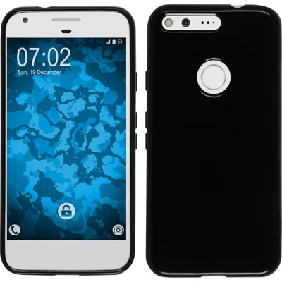 Produktbild von PhoneNatic Case kompatibel mit Google Pixel XL - schwarz Silikon Hülle  + 2 Schutzfolien