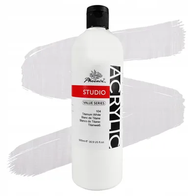 Produktbild von Phoenix Acrylfarbe 500ml weiß- Titanium White 104