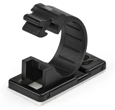 Produktbild von StarTech.com 100 Selbstklebende Kabelklemmen Mittel - PC Kabelmanagement/Kabelhalterung - Kabel Organisator - Netzwerk/USB/Ethernet Kabelclips - Nylonklemme UL/94V-2 Brandklasse - Schwarz, 100 Stück(e)