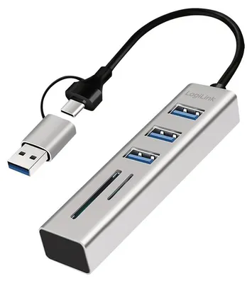 Immagine prodotto di Logilink UA0445 Logilink USB 3.0 HUB, 3x USB-A, SD/microSD-Slot, 5 Gbit/s