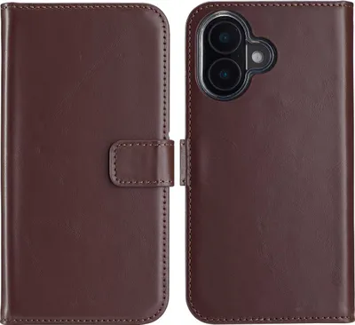 Produktbild von Selencia Echtleder Klapphülle iPhone 16 - Braun
