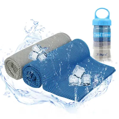 Produktbild von Kühlendes Handtuch Set, Kühltücher, Kühlhandtuch Sport Cooling Towel, Für Fitness Gym Golf Yoga Laufen Sports Übung Sommer Heißes Wetter Outdoor