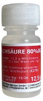 Produktbild von Joenos Milchsäure 80% - zum Ansäuern von Most und Wein 10 ml