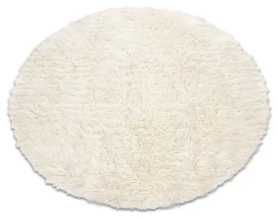 Imagen del producto de Flokati de lana círculo blanco circulo 150 cm