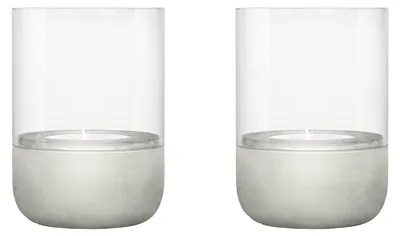 Produktbild von Blomus 66254 Windlicht CALMA 2er Set Light Gray