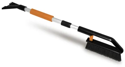 Imagen del producto de Cepillo para coches y rascador de hielo 2 en 1, con mango telescópico de 82-110 cm, mango ergonómico, para automóviles