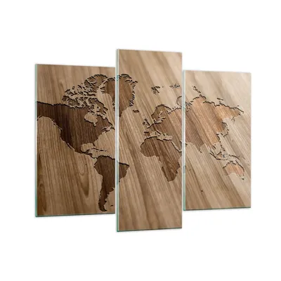 Produktbild von Bilder auf glas - Geographie Globus Karte - 130x100cm - Glasbilder - Wandbilder - Kunstdruck - zum Aufhängen bereit - Wanddekoration aus Glas - Glas Bilder - Wandbild auf Glas - GCB130x100-3042