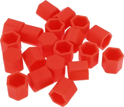 Produktbild von 20 Stk. Radmutter Bolzen Felgen Reifenmutter Schrauben Staubschutzkappe Abdeckung Mutter Schutz Silikon Rot 2,2x15x20mm