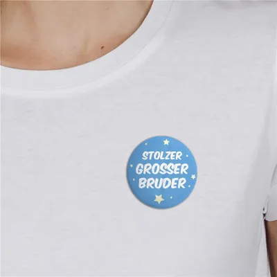 Produktbild von Huuraa Button Stolzer Großer Bruder Geschenk Ansteck Pin Größe 59mm Stolzer Großer Bruder Präsent
