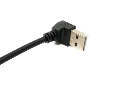 Produktbild von SYSTEM-S USB 2.0 Kabel 30 cm Typ A Stecker zu Micro B Stecker Winkel Left Up Angled Adapter