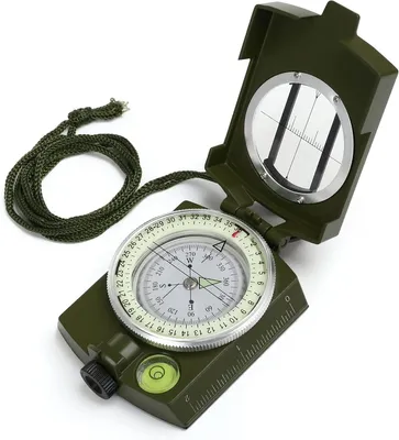 Produktbild von Militär Marschkompass, Professioneller Taschenkompass Peilkompass Kompass Compass mit Tragschlaufe für Jagd Wandern und Aktivitäten Camping