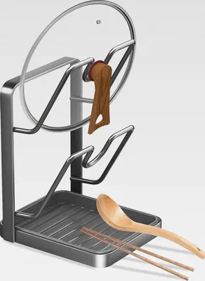 Produktbild von Topfdeckelhalter, Topfdeckel Organizer mit Löffelablage für Küchenarbeitsplatte, Deckelhalter Küche