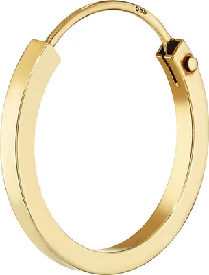 Produktbild von Einzel 585 Gelb Gold Creole Ohrring Ohrschmuck Flach Goldohrring 16mm 1845