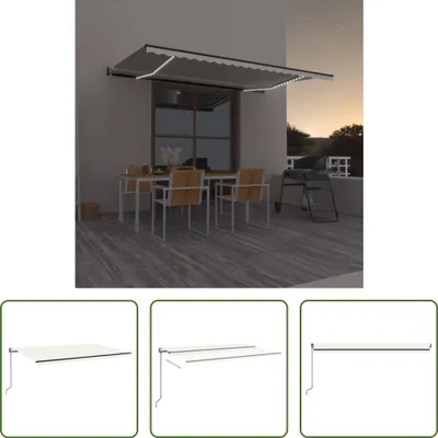 Produktbild von The Living Store Automatische Markise mit LED & Windsensor 500x350 cm Creme