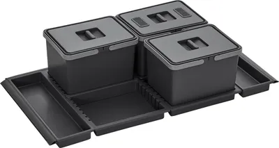 Produktbild von Abfallsammler Metropolis PTC22 10050 7F 12+12+12L Abfallsystem für Schubladenauszug Korpus 100 cm