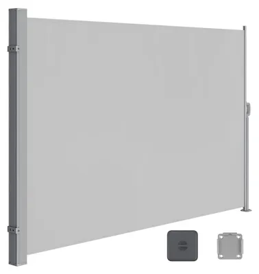 Immagine prodotto di Tenda da sole per esterni – Protezione solare – Acciaio – Poliestere – Protezione UV – 200 x 400 cm – Grigio chiaro