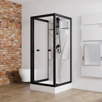 Produktbild von Komplettdusche SCHULTE Juist 80 x 80 x 190 cm schwarz/weiß